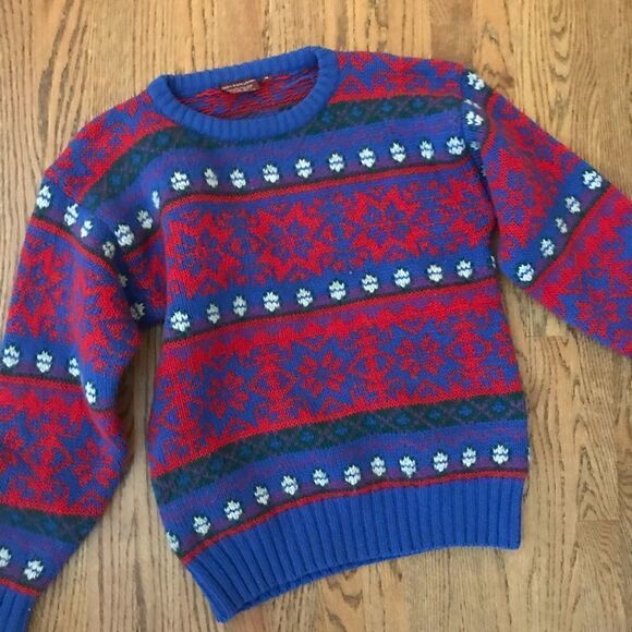 90s Ralph Lauren red white blue snowflake sweater - Picture 1 of 3